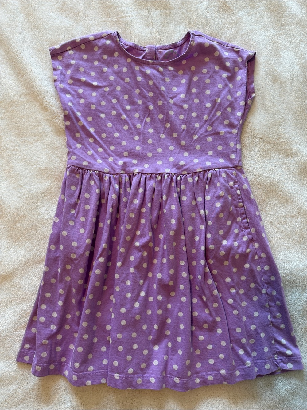 Primary Purple Polka Dot Dress for Girls
